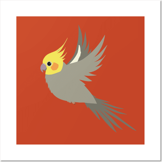 Flying cockatiel Wall Art by Bwiselizzy